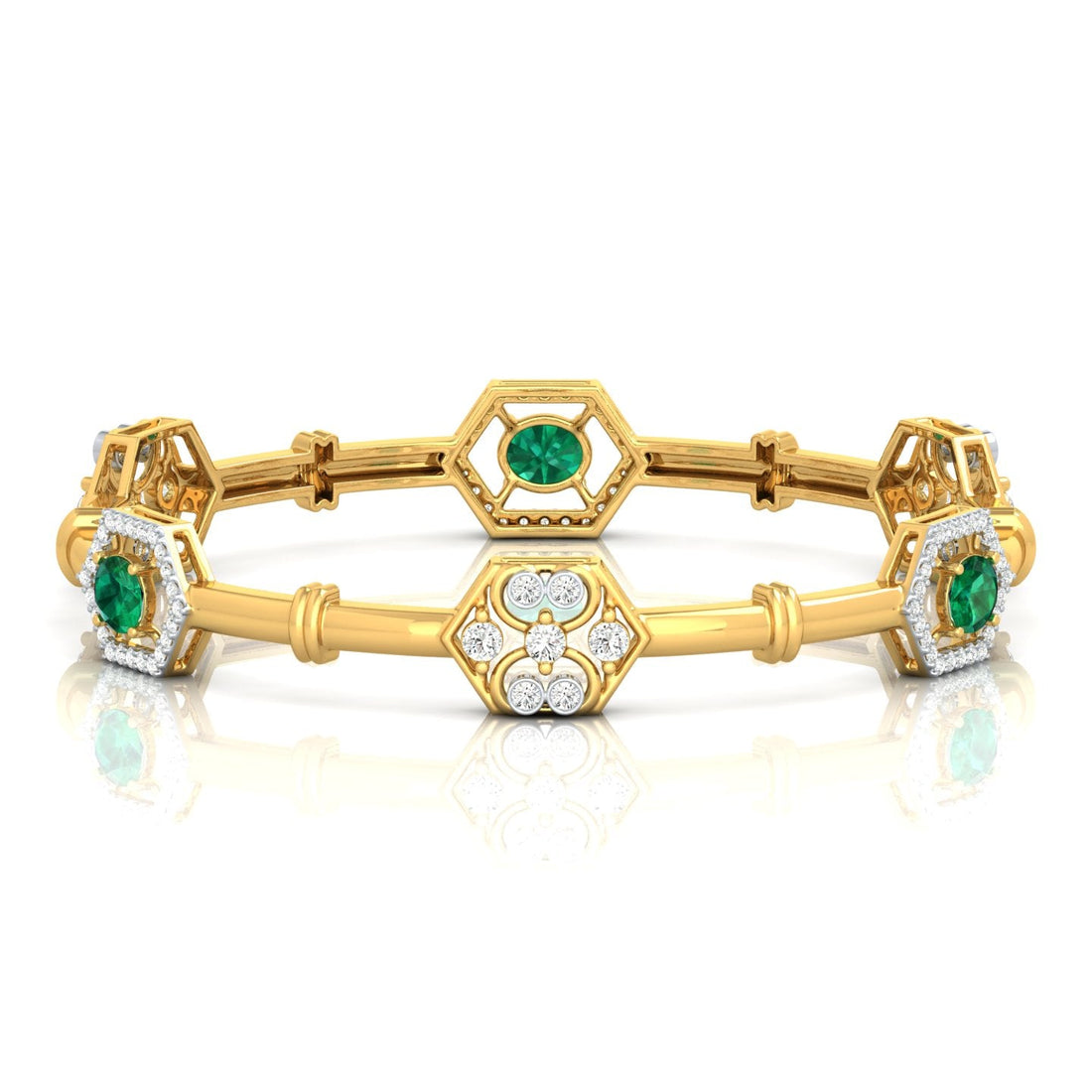 Emerald Hexa Bangle — view 1