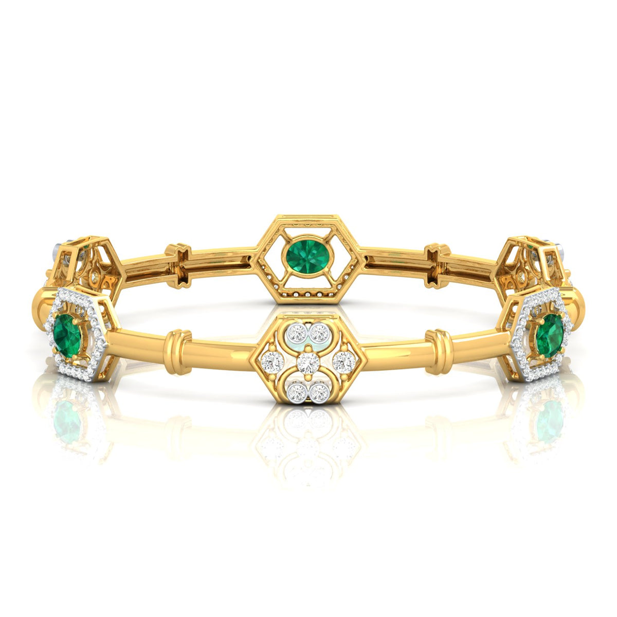 Emerald Hexa Bangle — view 1