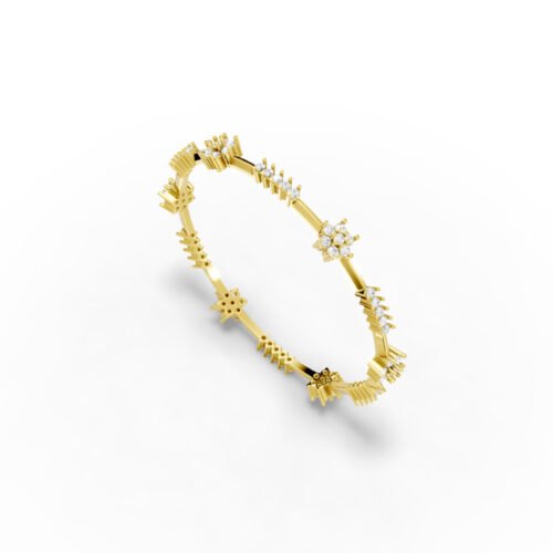 Radiant Halo Gold Bangle