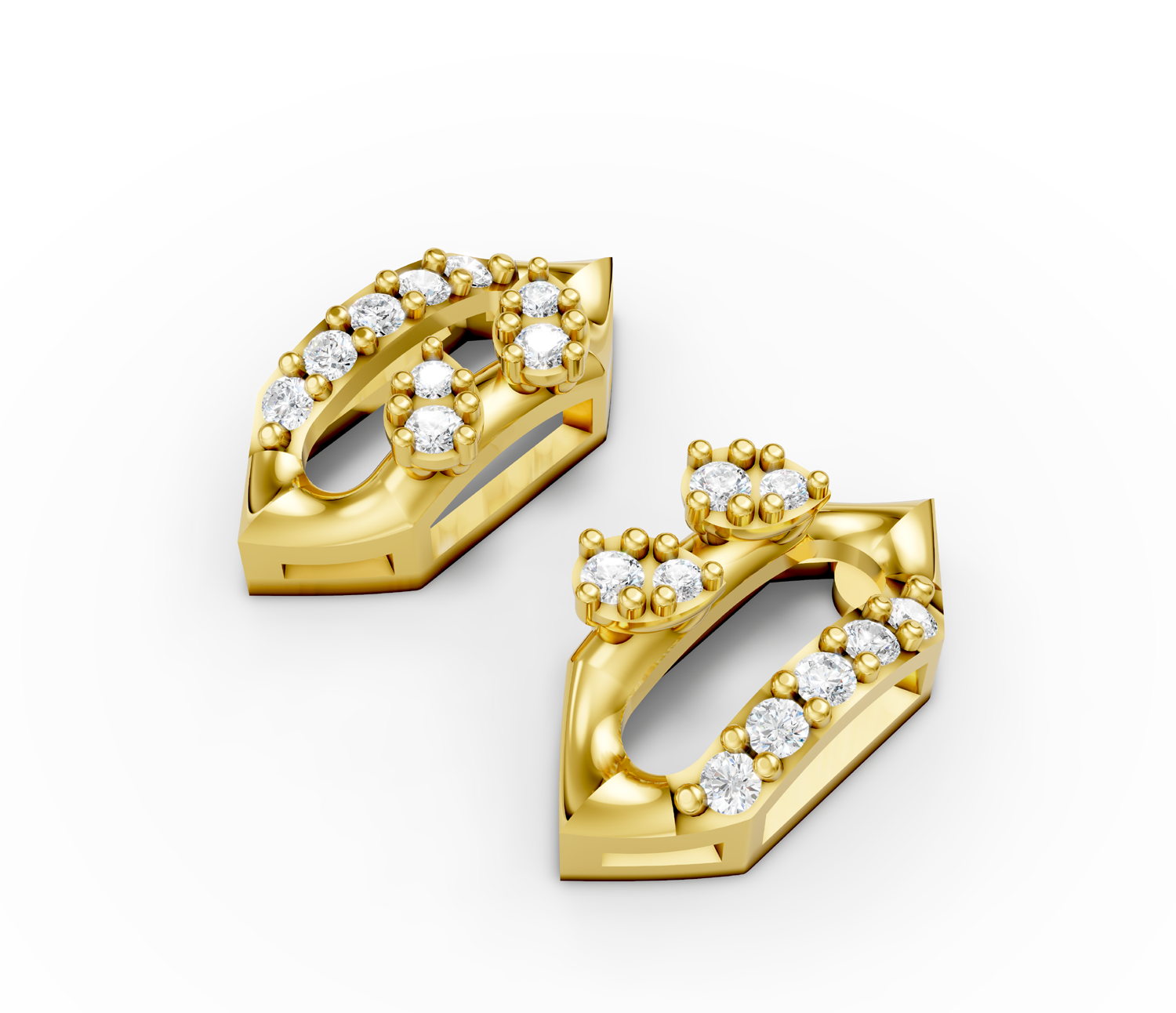 Auric Edge Crystal Hoops